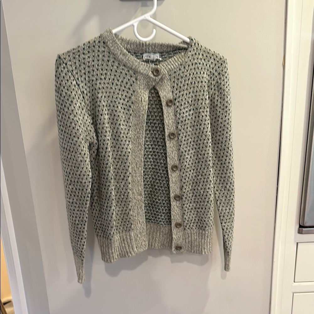 Women's Gray Button-Up Sweater/Cardigan